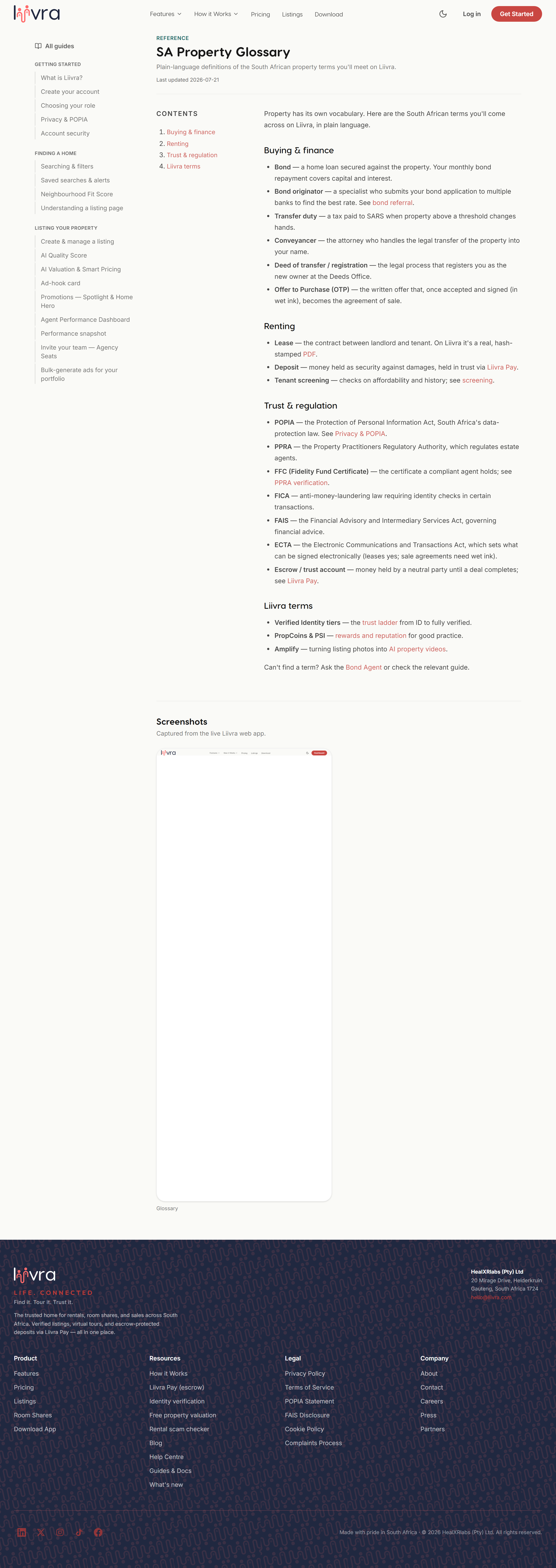 Glossary — Liivra web